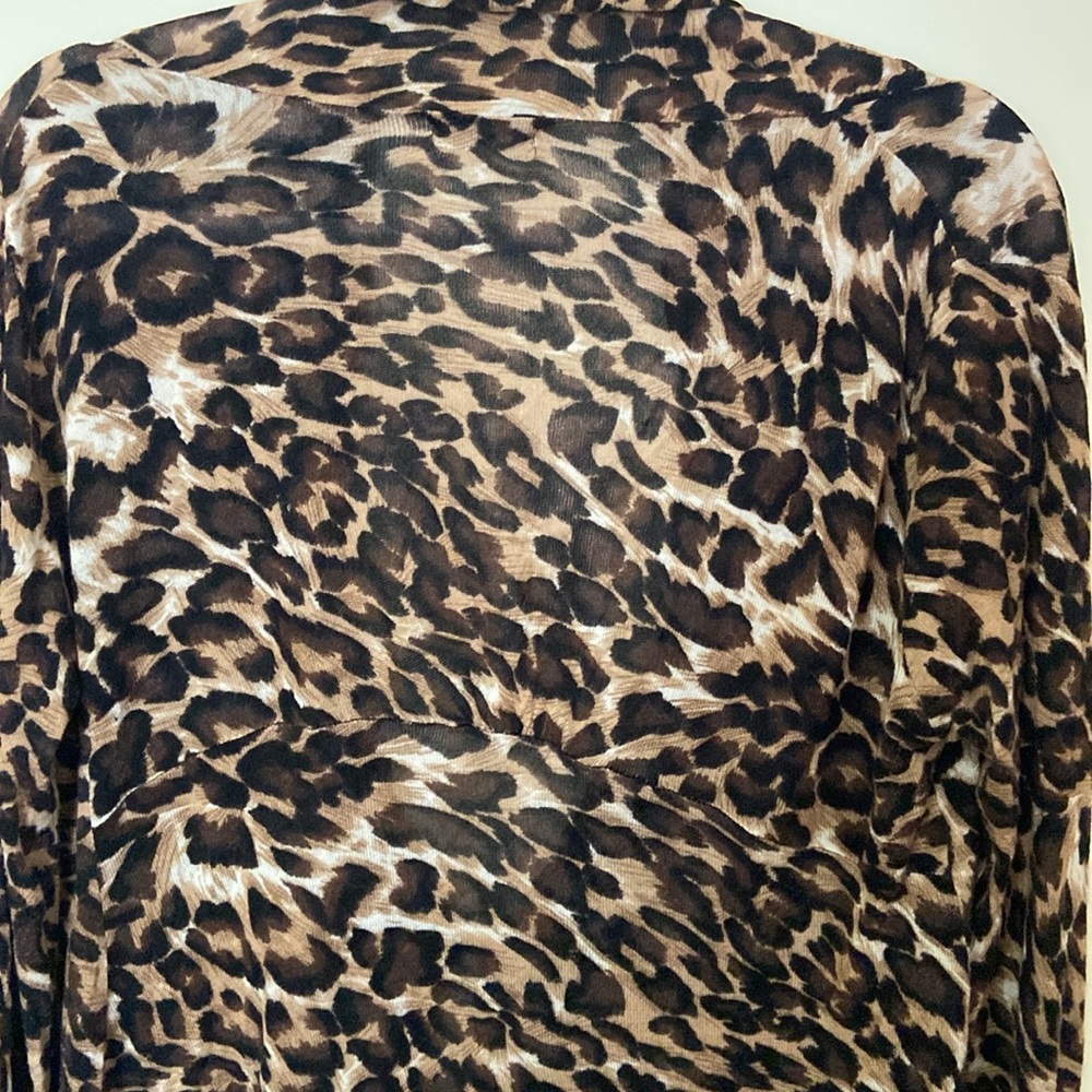 Zenana Outfitters Leopard Print Top Cardigan - Picture 6 of 9